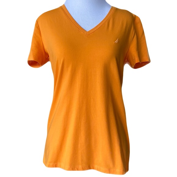 NAUTICA JEANS Orange V-Neck T-Shirt - Picture 1 of 5